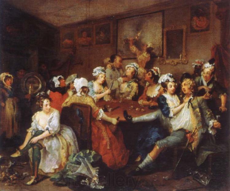William Hogarth The Rake-s Progress the orgy Spain oil painting art